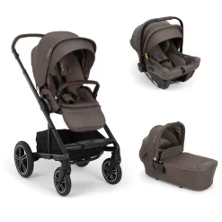 Poussette trio mixx next + siège auto pipa urbn + nacelle mixx next chestnut