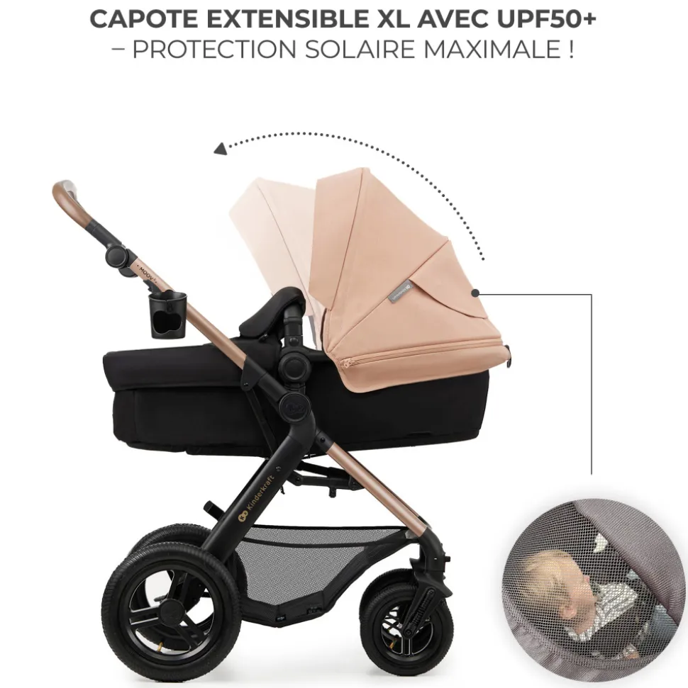 Poussette trio moov 2 air wheels sand beige