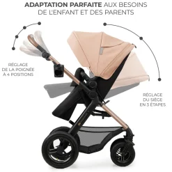 Poussette trio moov 2 air wheels sand beige