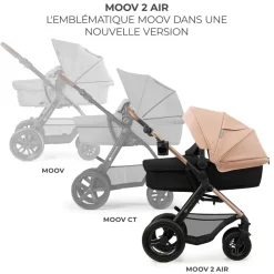 Poussette trio moov 2 air wheels sand beige