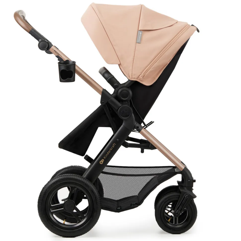Poussette trio moov 2 air wheels avec base sand beige