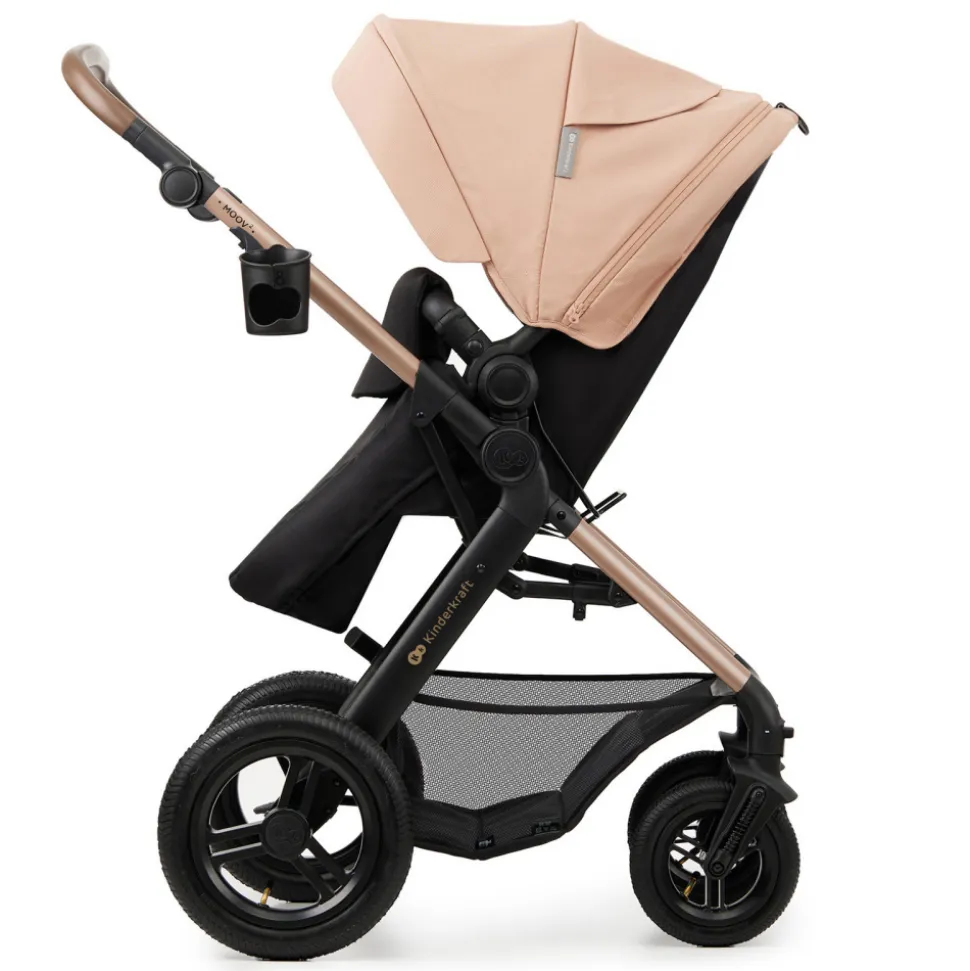 Poussette trio moov 2 air wheels avec base sand beige