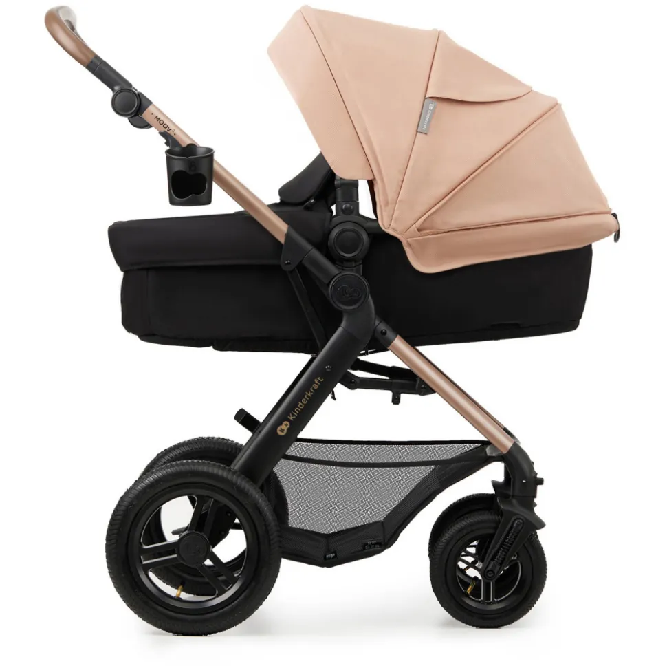 Poussette trio moov 2 air wheels avec base sand beige