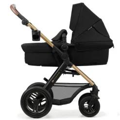 Poussette trio moov 2 air wheels avec base pure black