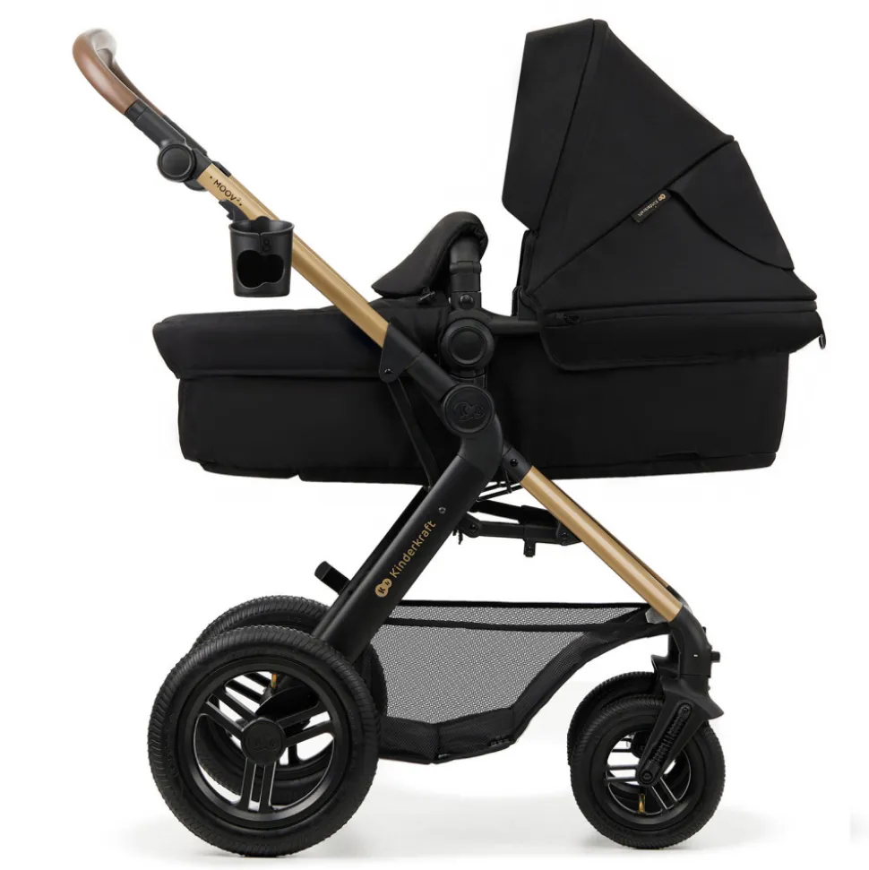 Poussette trio moov 2 air wheels avec base pure black