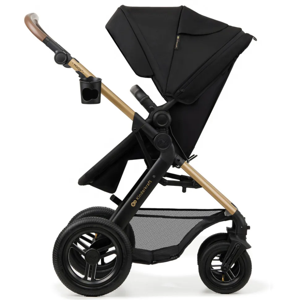 Poussette trio moov 2 air wheels avec base pure black