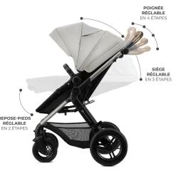 Poussette trio moov 2 xl air wheels moonlight grey
