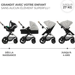 Poussette trio moov 2 xl air wheels moonlight grey