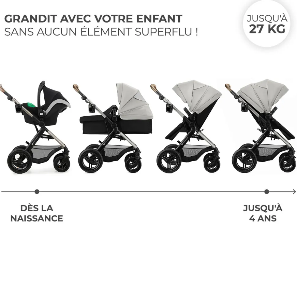 Poussette trio moov 2 xl air wheels moonlight grey