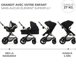 Poussette trio moov 2 xl air wheels pure black