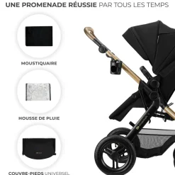 Poussette trio moov 2 xl air wheels pure black