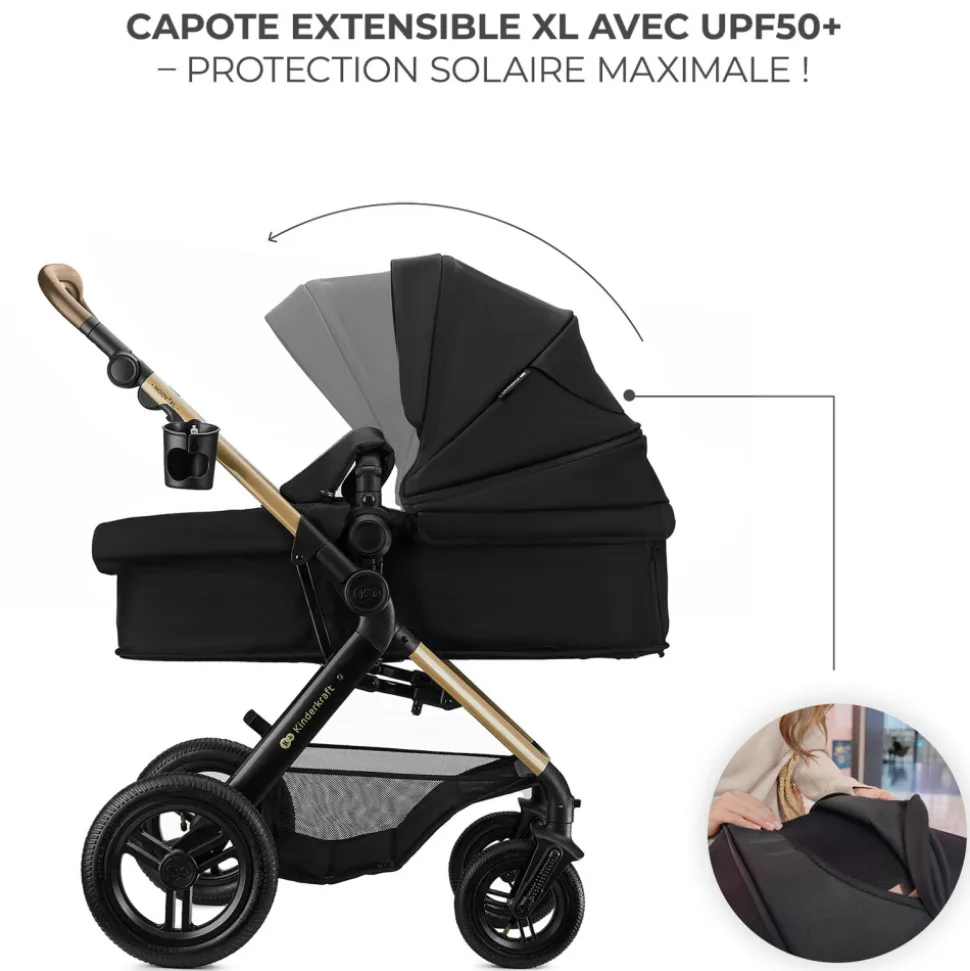 Poussette trio moov 2 xl air wheels pure black