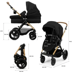 Poussette trio moov 2 xl air wheels pure black