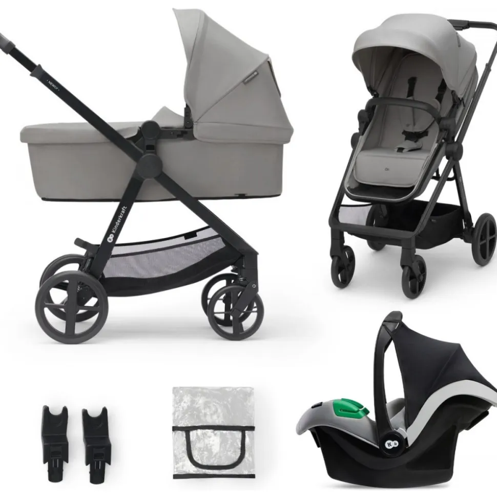 Poussette trio newly gris + siège auto mink pro