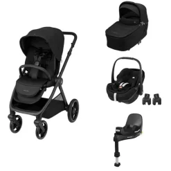 Poussette trio oxford + siège auto pebble 360 pro 2 + nacelle sense twillic black + base familyfix 360 pro