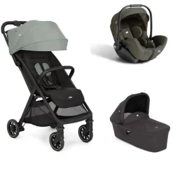 Poussette trio pact pro abyss vert + siège auto i-level pro evergreen + nacelle ramble shale noir