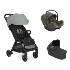 Poussette trio pact pro abyss + siège auto i-snug 2 fern + nacelle ramble shale