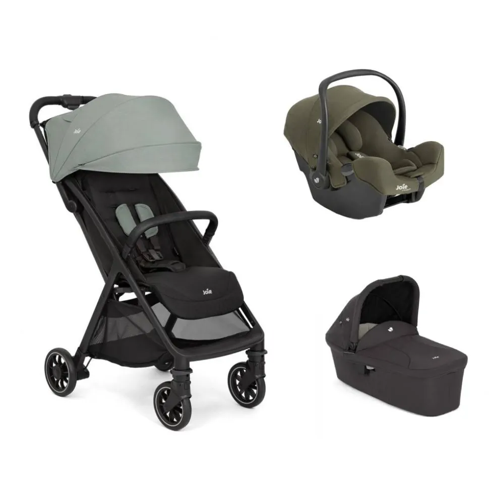 Poussette trio pact pro abyss + siège auto i-snug 2 fern + nacelle ramble shale