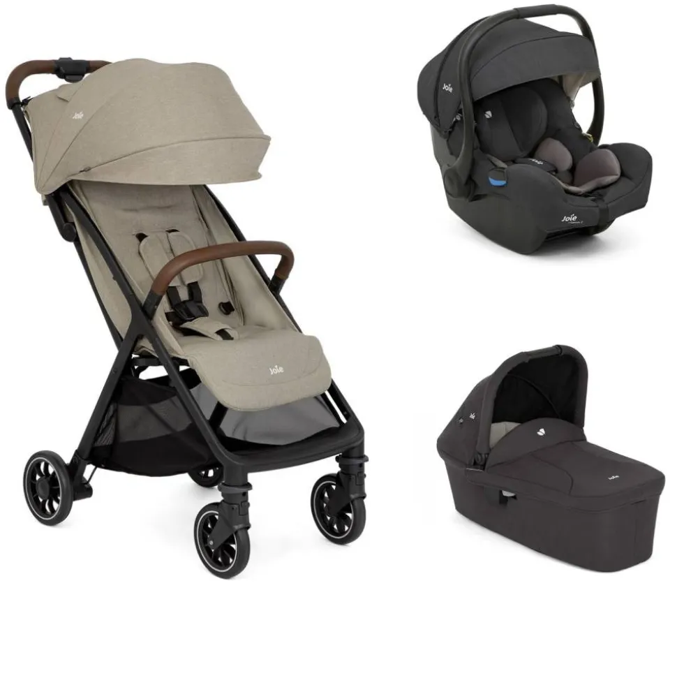 Poussette trio pact pro oak beige + siège auto i-gemm 3 shale + nacelle ramble shale noir
