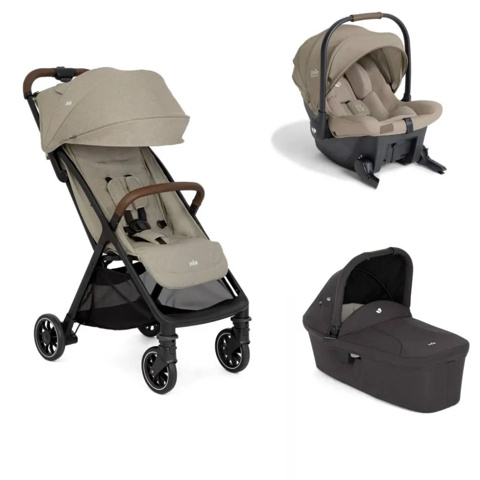 Poussette trio pact pro oak beige + siège auto sprint sandstone + nacelle ramble shale noir