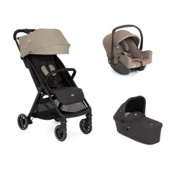 Poussette trio pact pro twig beige + siège auto i-snug 2 cashew + nacelle ramble shale noir