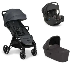 Poussette trio parcel lx signature ebony + siège auto i-gemm 3 shale + nacelle ramble shale