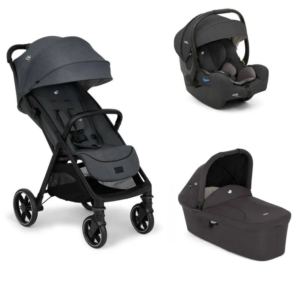 Poussette trio parcel lx signature ebony + siège auto i-gemm 3 shale + nacelle ramble shale