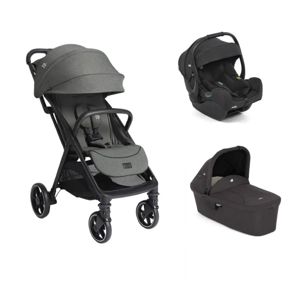 Poussette trio parcel lx signature evergreen + siège auto i-gemm 3 raven + nacelle ramble shale