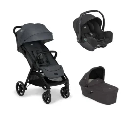 Poussette trio parcel lx signature ebony + siège auto i-snug 2 raven + nacelle ramble shale
