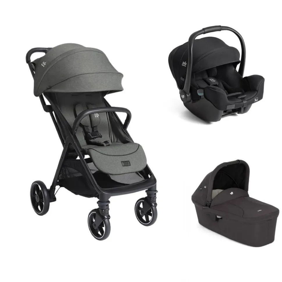 Poussette trio parcel lx signature evergreen + siège auto i-starter eclipse + nacelle ramble shale