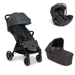 Poussette trio parcel lx signature ebony + siège auto i-level pro signature ebony gris + nacelle ramble shale noir