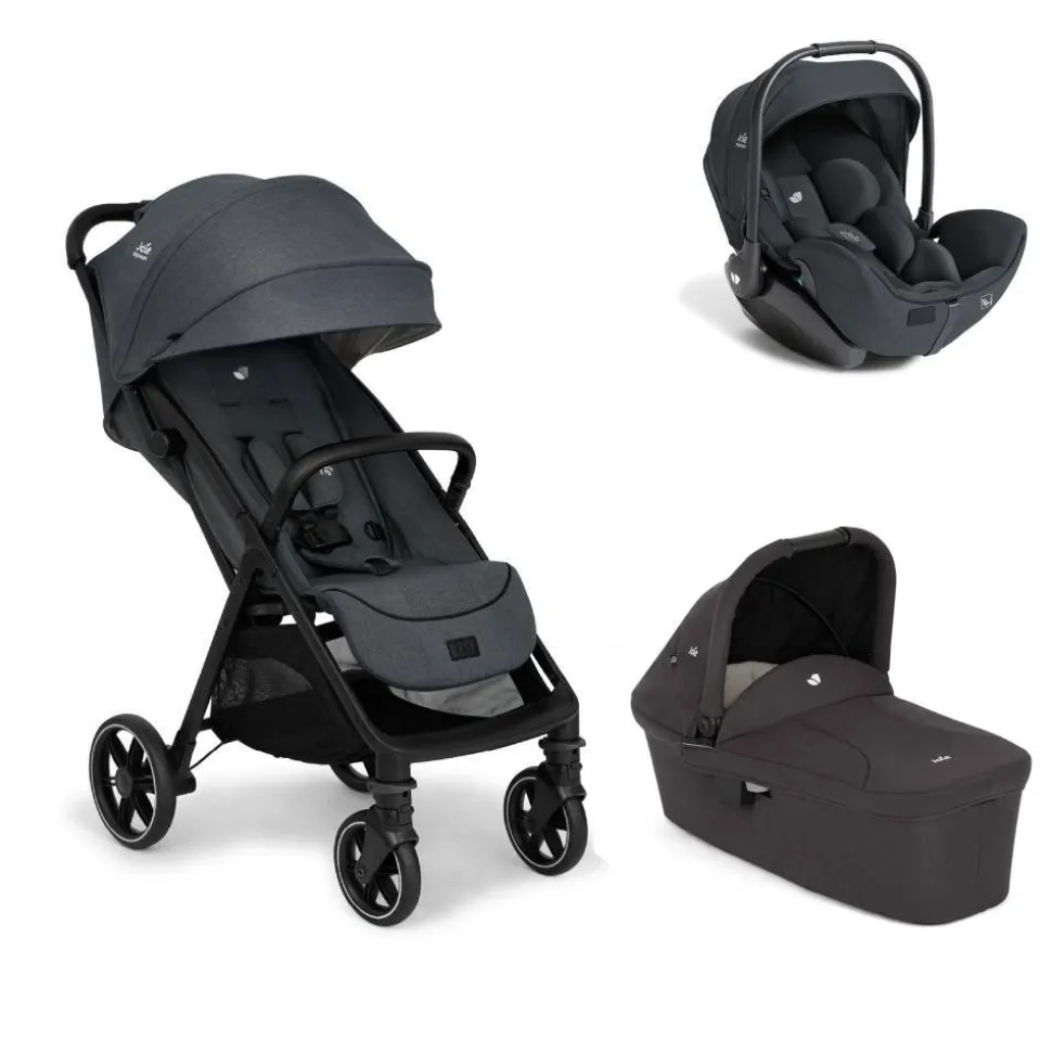 Poussette trio parcel lx signature ebony + siège auto i-level pro signature ebony gris + nacelle ramble shale noir