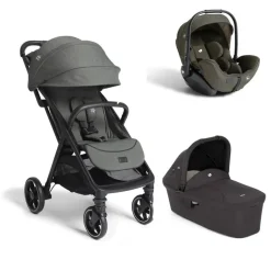 Poussette trio parcel lx signature evergreen + siège auto i-level pro signature evergreen vert + nacelle ramble shale noir