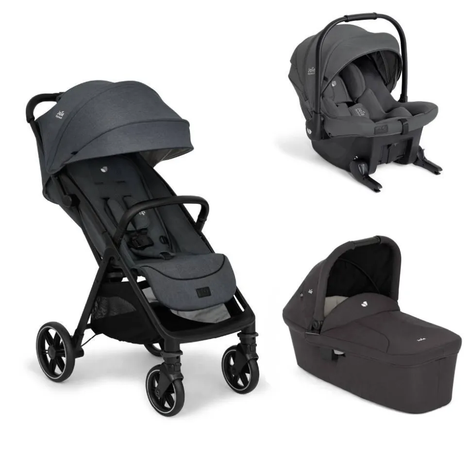 Poussette trio parcel lx signature ebony + siège auto sprint ebony + nacelle ramble shale
