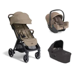 Poussette trio parcel lx signature sandstone + siège auto i-snug 2 cashew + nacelle ramble shale