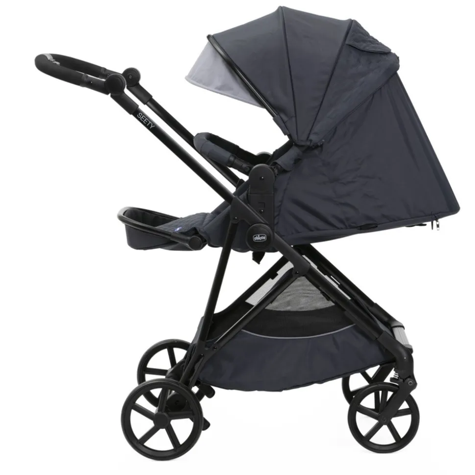 Poussette trio seety boston grey + siège auto kory i-size essential + nacelle seety + bi-seat air i-size + base 360°