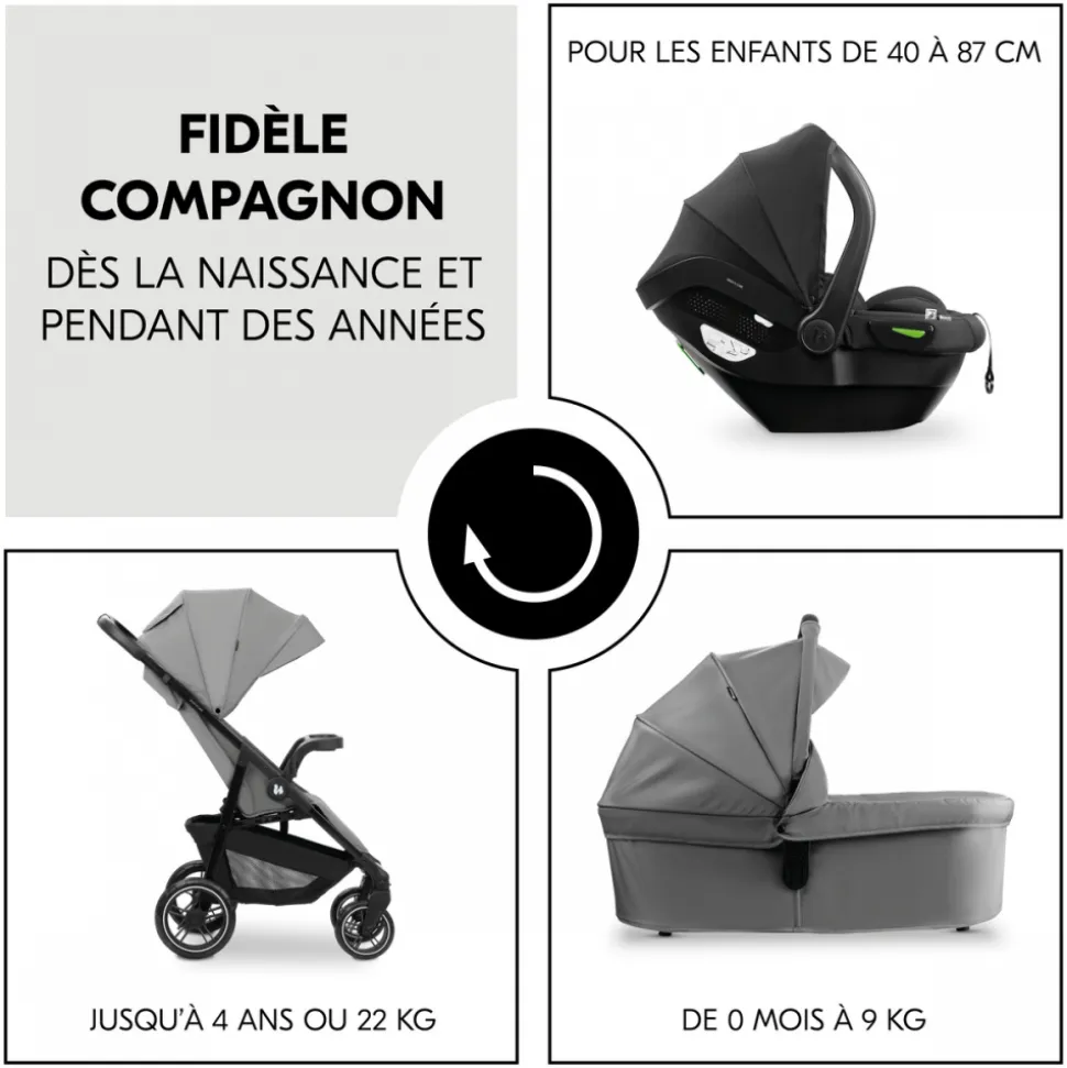 Poussette trio shop n care trio set grey