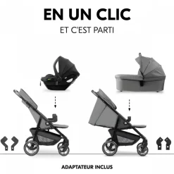 Poussette trio shop n care trio set grey