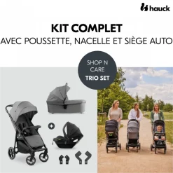 Poussette trio shop n care trio set grey