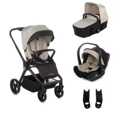 Poussette trio stratos avec nacelle stratos et coque travel carrier be rock