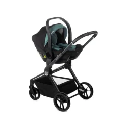 Poussette trio stratos avec nacelle stratos et coque travel carrier be teal