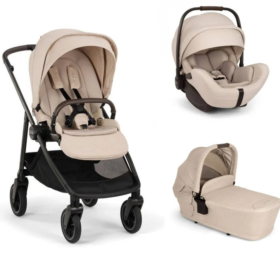Poussette trio swiv biscotti + siège auto arra flex biscotti + nacelle lytl biscotti