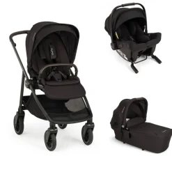 Poussette trio swiv caviar + siège auto pipa urbn caviar + nacelle lytl caviar