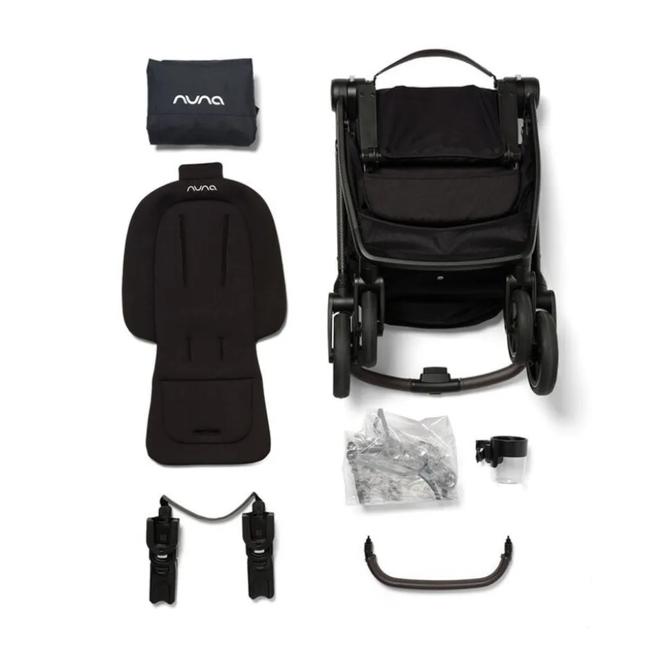 Poussette trio swiv caviar + siège auto arra flex caviar + nacelle lytl caviar