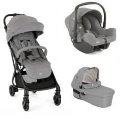 Poussette trio tourist pebble + siège auto i-snug 2 pebble + nacelle ramble xl pebble