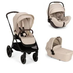 Poussette trio triv lx + siège auto arra flex + nacelle lytl biscotti