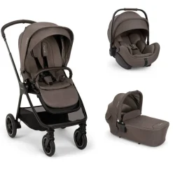Poussette trio triv next + siège auto arra flex + nacelle lytl chestnut