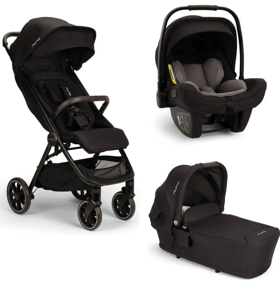 Poussette trio trvl lx + siège auto pipa next + nacelle lytl caviar