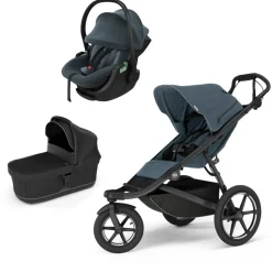 Poussette trio urban glide 3 dark slate + siège auto maple darkest blue + nacelle urban glide black
