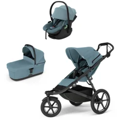 Poussette trio urban glide 3 mid blue + siège auto maple mid blue + nacelle urban glide mid blue